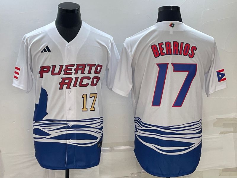 Men 2023 World Cub #17 Berrios White MLB Jersey2